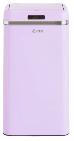 Swan - Retro 45 Litre Square Sensor Bin - Pink